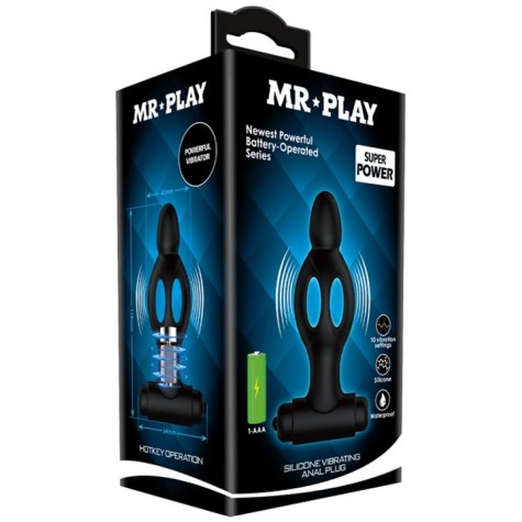 Черная анальная вибропробка Mr.Play - 11,8 см.