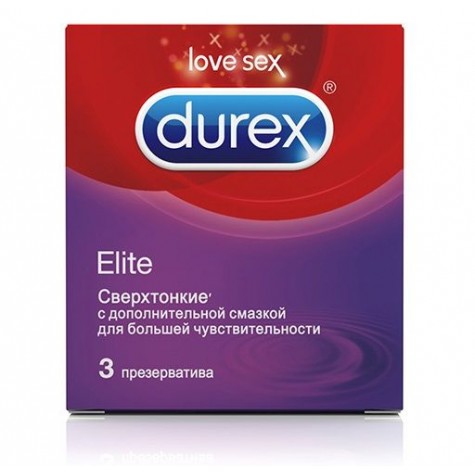 Сверхтонкие презервативы Durex Elite - 3 шт.